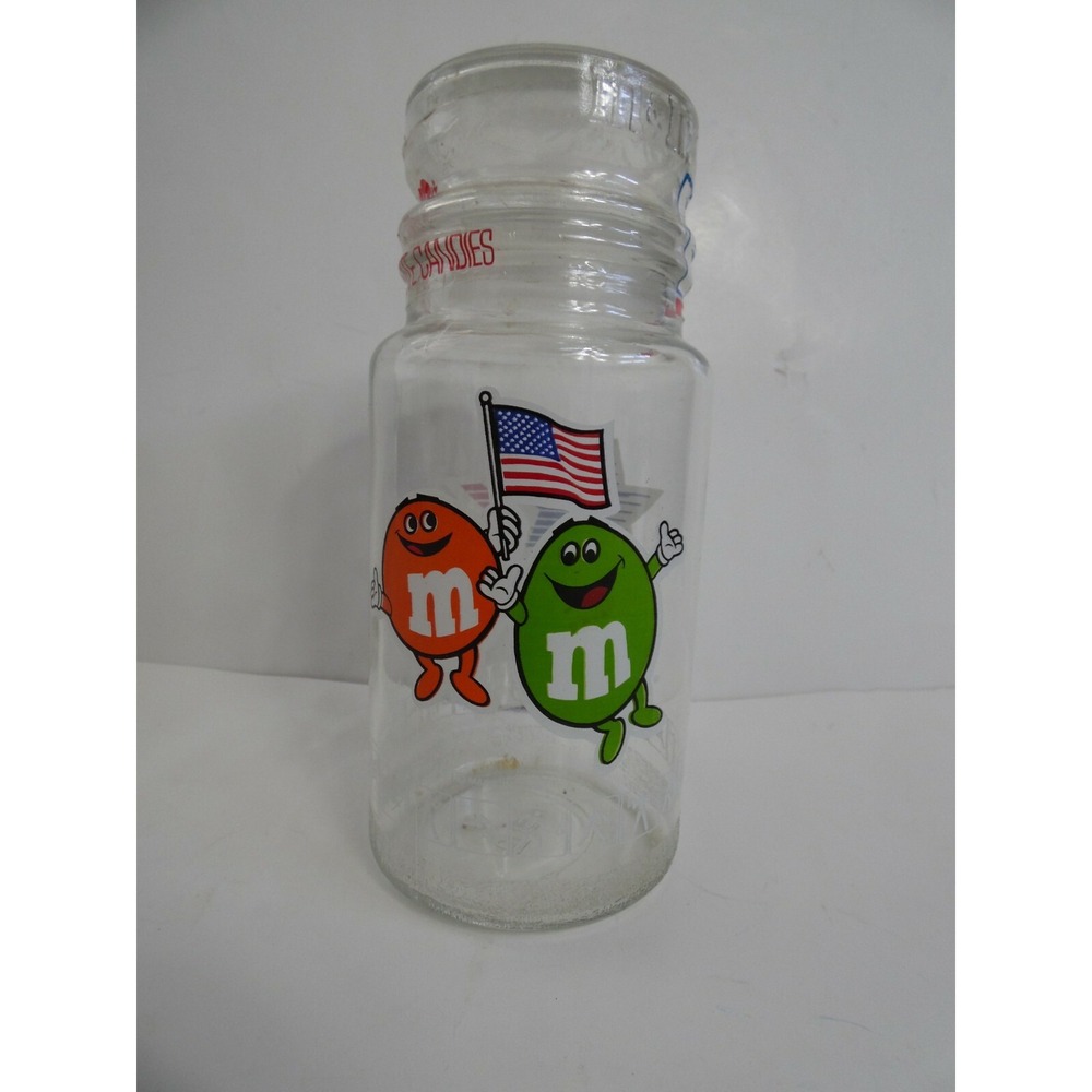 Vintage‎ M&M's 1984 L.A. Olympic Commemorative Glass Candy Jar/Canister W/ Lid